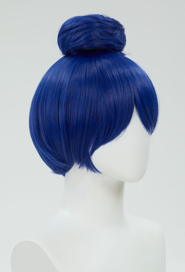 Five Nights at Freddy's Ballora Cosplay Perücke kurze blaue Perücke mit hohem Haarknoten