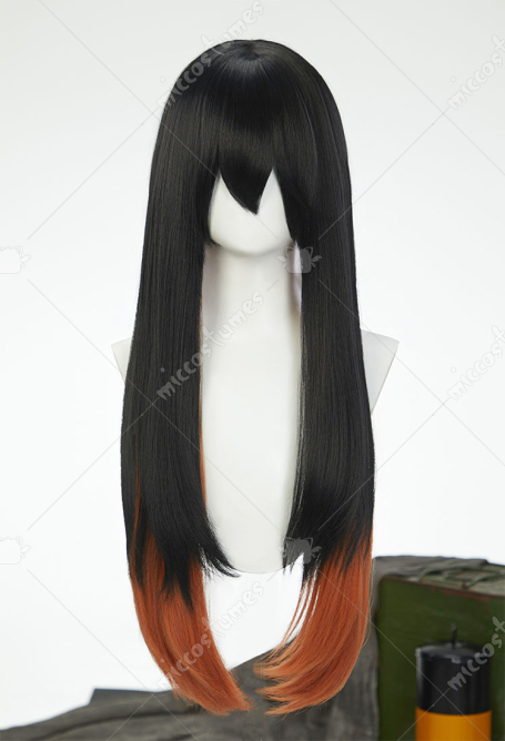 GACHIAKUTA Amo Empool Cosplay Wig Black and Orange Two-Tone Long Wig
