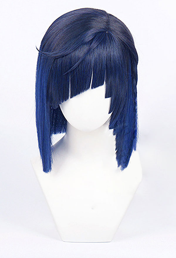 Genshin Impact Yelan Cosplay Wig Blue Short Wig