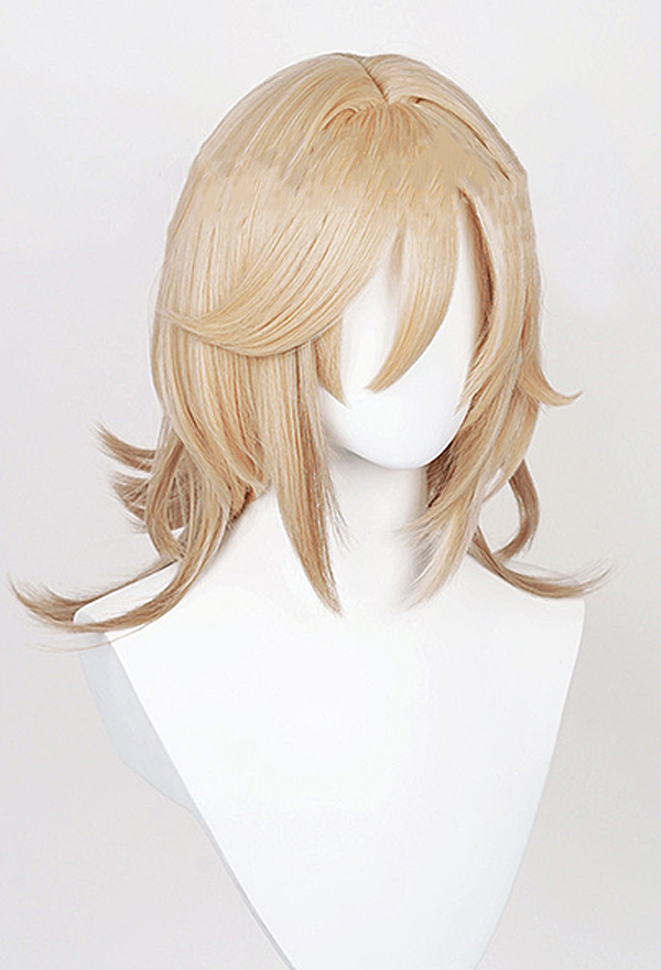 Genshin Impact Perruque de Cosplay Kaveh Wig Blonde Courte