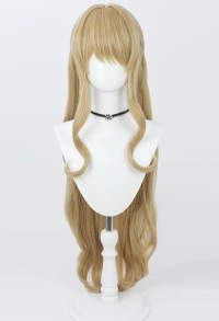Genshin Impact Navia Cosplay Wig Blonde Long Wavy Curly Wig