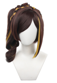 Genshin Impact Chiori Cosplay Wig Brown Long Curly Wig
