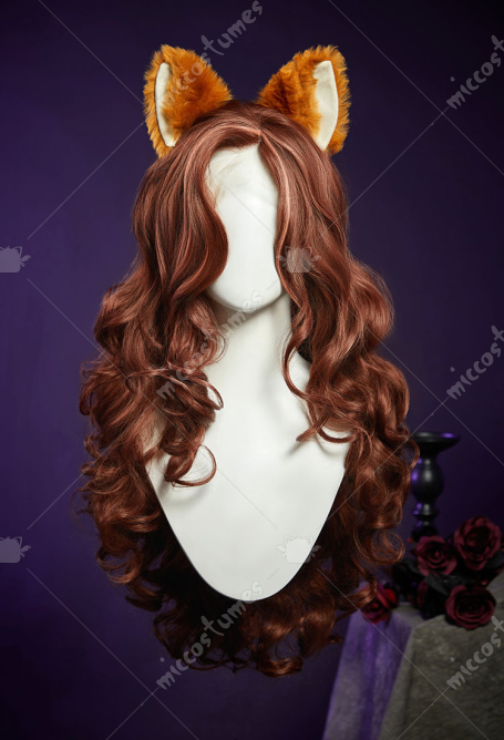 MH Clawdeen Cosplay Wig Brown Long Curly Lace Wig