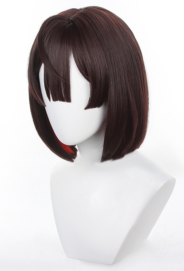 Short brown deals cosplay wig