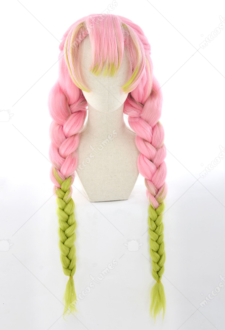 New KNY Love Green Pink Gradient Color Cosplay Wig