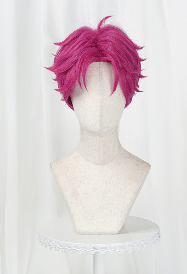 Kpop Slayers The Boys Cosplay Wig Rose Red Short Wig Raspberry Color Wig