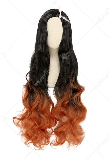 KNY Red Bean Gradient Mixed Color Cosplay Wig