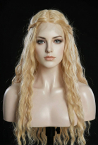 Fairy Queen Cosplay Wig Golden Blonde 35.4-inch Long Curly Lace Front Wig