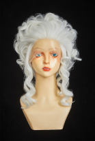 Rococo Style Cosplay Wig White Short Curly Lace Wig