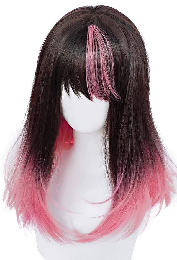 Kawaii Lolita Cosplay Wig Pink Short Straight Wig with Bangs Wig for Sale