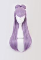 LOL LOL POP_STARS Gradient Mixed Purple Color Evelynn Cosplay Wig with Ball Haircut