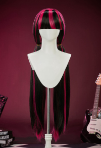 Gothic Y2K Style Wig Dracula Long Straight Black Cosplay Wig