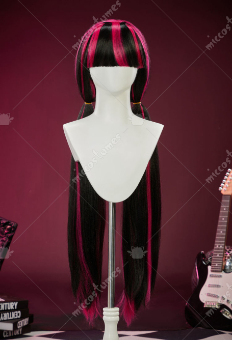Gothic Y2K Style Wig Dracula Long Straight Black Cosplay Wig