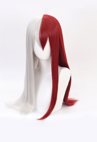 MHA Todoroki Shoto Mixed Red White Female Straight Long Cosplay Wig