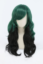 My Hero Academia Izuku Midoriya Deku Female Black and Green Long Curly Cosplay Wig