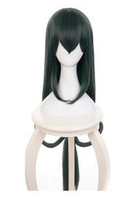 MHA Tsuyu Asui 110cm lange Dunkelgrüne Cosplay Perücke