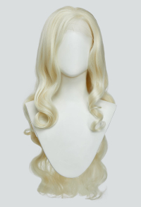 Monster Hunter Wilds Gemma Cosplay Lace Front Wig White Blonde Long Curly Wig