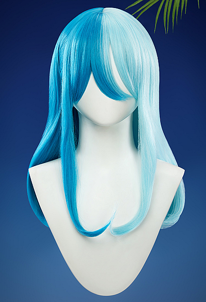 Rival Girl Luna Snow Cool Summer Skin Cosplay Wig Blue Color-blocked Wig