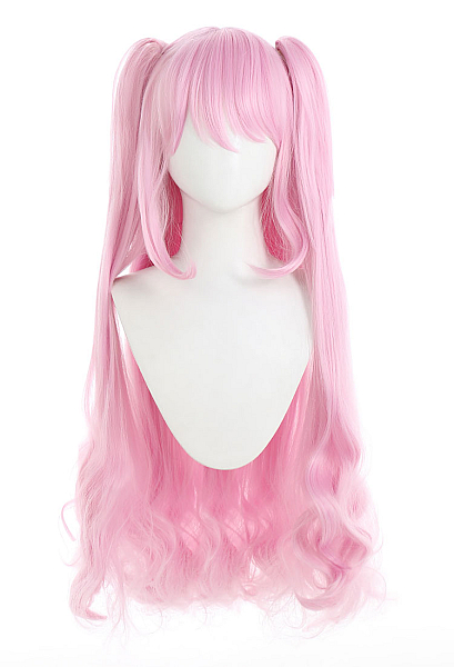 Nikke The Goddess of Victory Yuni Cosplay Wig Pink Double Ponytail Wig