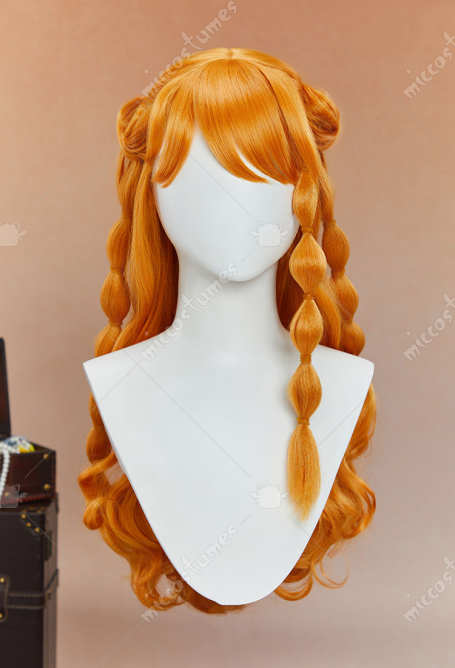 OP Nami Cosplay Wig Orange Long Curly Wig