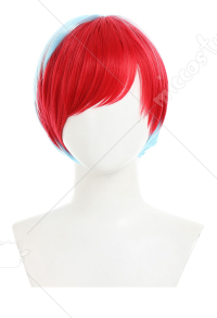 PM Scarlet and Violet Penny Cosplay Wig Blue Red Short Wig