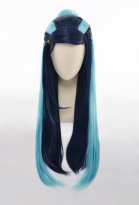 PM Sword and Shield Nessa Rurina Long Blue Straight Cosplay Wig