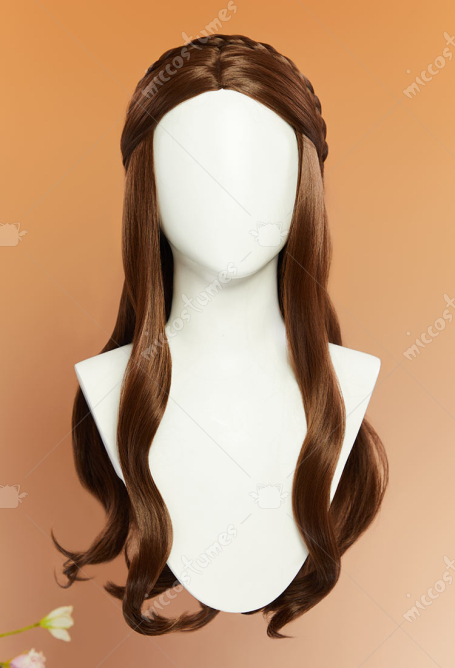 The Princess and the Pauper Erika Cosplay Wig Long Curly Brown Wig