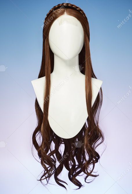 The Princess and the Pauper Erika Cosplay Wig Brown 27.56-inch Long Curly Lace Wig