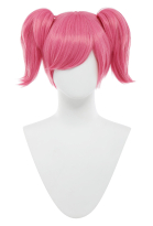 Space Channel 5 Ulala Pink Double Ponytails Cosplay Wig
