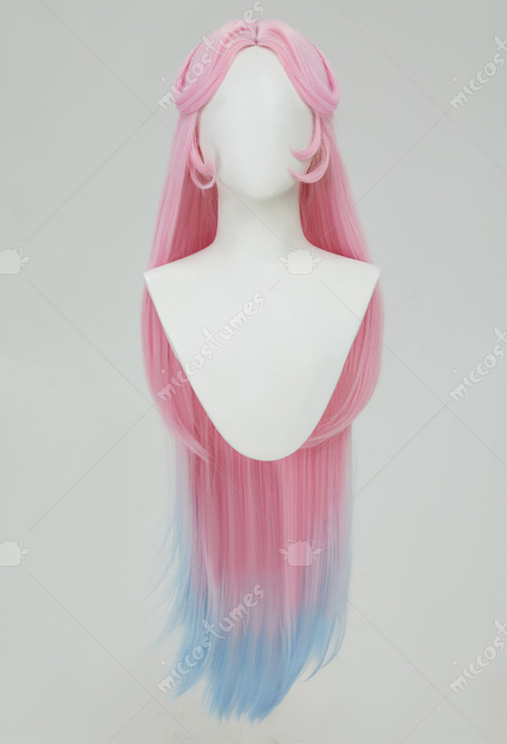 PM Derivative Cosplay Wig Pink Blue Straight Wig