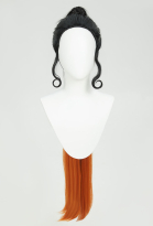 PM Derivative Cosplay Wig Black Orange Long Ponytail Wig