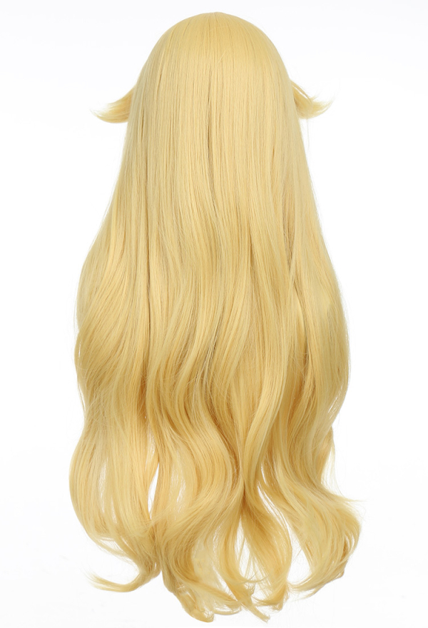 Perruque de Cosplay Jeu Anime Film Perruque Blonde Volumineuse