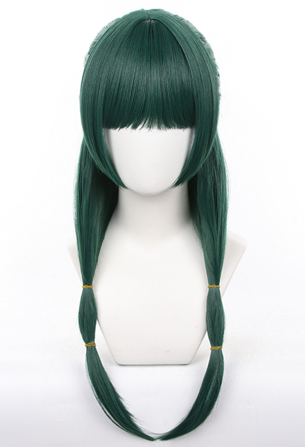 Dark green deals cosplay wig