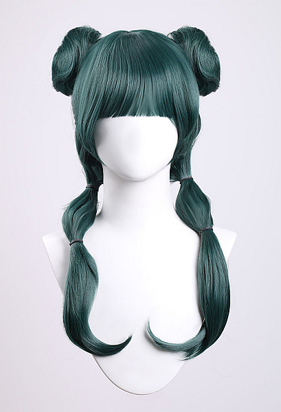 Kusuriya no Hitorigoto Neko-Neko Cosplay Dark Green Long Double Bun Wig