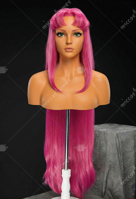 Female Superhero Cosplay Wig Magenta 35.4-inch Long Straight Lace Front Wig