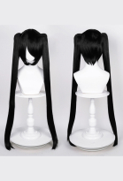BRS Cosplay Wig Kawaii Black Double Ponytail Wig