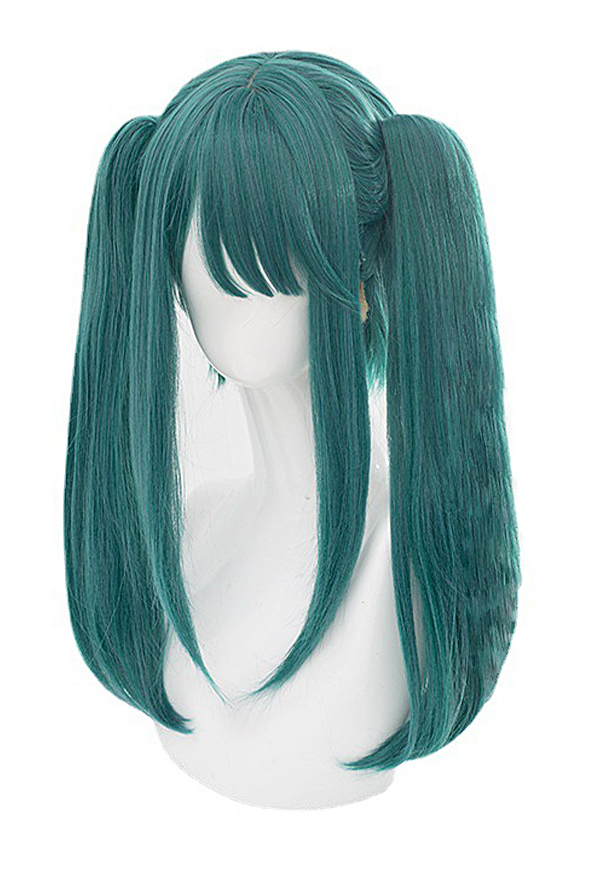 Green 2024 pigtail wig