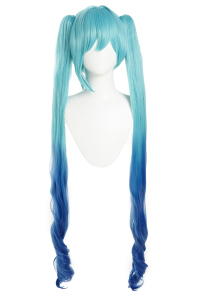 Vocal Cosplay Wig Long Straight Gradient Blue Green Wig