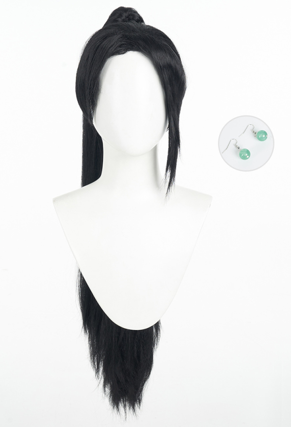 Black wig shop in ponytail