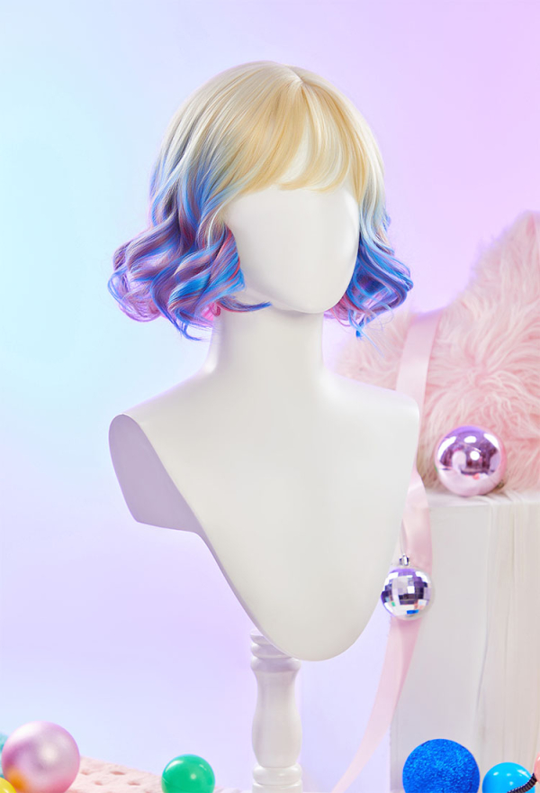 Wednesday Enid Sinclair Colorful Short Curly Wig - Cosplay