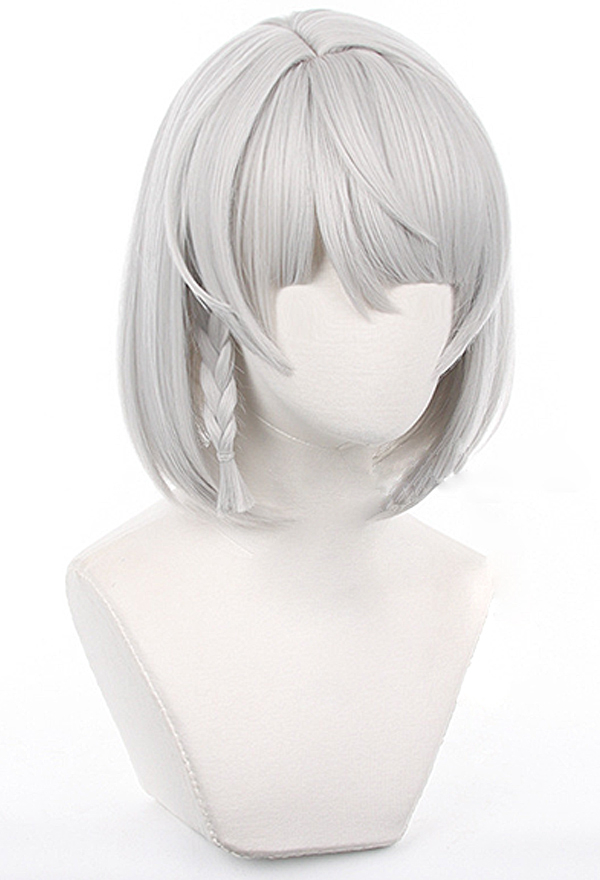 Zenless Zone Zero Perruque de Cosplay Anby Demara Wig Blanche Argentée