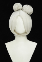 The Legend Of Zelda: Tears Of The Kingdom Purah Cosplay Wig White Short Wig with Bun