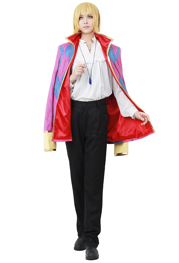 Howls Moving Castle Howl Disfraz de Cosplay incluyendo collar de joyas