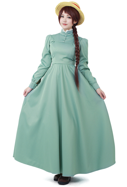 green emerald velvet dress Sophie Cosplay Dress Howl's Moving Castle Green Vibes – Kawaii Stop