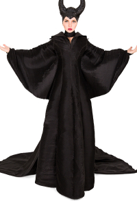 Exclusive Female Halloween Cosplay Costume Gown Dress with Headgear Inspired by Maleficent